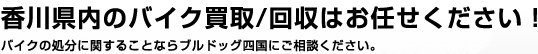 香川県内のバイク買取/回収はお任せください！バイクの処分に関することならブルドッグ四国にお任せください。